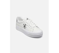 Calvin Klein Jeans Women VULC FLATFORM LACEUP LTH, Bright White/Silver, 40 EU