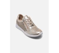 CAPRICE Baskets Basses Femme en Cuir avec Fermeture éclair, Beige (Taupe Metallic), 41 EU