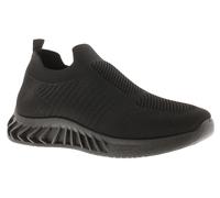 Baskets Chunky Pour Femmes Effet Tricot Noir Taille UK