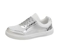 Baskets classiques rétro à semelle épaisse pour femme - Chaussures de tennis décontractées - Chaussures de marche en cuir antidérapantes - Chaussures orthopédiques à lacets - Respirantes, légères et