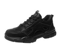 Baskets compensées pour homme - Taille 44 - Semelle épaisse - En cuir - Augmente la hauteur - Chaussures décontractées - Semelle souple - Confortable - Pour la marche en plein air, le travail au