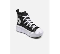 CONVERSE Chuck Taylor All Star Move Platform Leather Sneaker, Black Black White, 32 EU