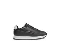 Calvin Klein Jeans Baskets rétro Runner Low LTH en Sat Ym0ym00863 pour Homme, Noir, Noir, Blanc Brillant, 45 EU