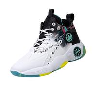 Baskets de basket-ball respirantes pour homme et garçon - Chaussures de course à pied avec soutien de la voûte plantaire - Légères à enfiler - Pour la marche, l'entraînement, le badminton, le tennis