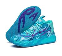 Baskets de Basket-Ball Unisexes, Chaussures de Sport Respirantes avec Design Multicolore Assorti, Traction Dynamique, Confort Tout au Long de la journée for Les terrains intérieurs/extérieurs(Blue,37