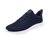Baskets de course à pied en maille pour homme - Respirantes, légères et confortables - Antidérapantes - Taille basse - Chaussures compensées plates - Pour la gym, le fitness, le sport, la randonnée