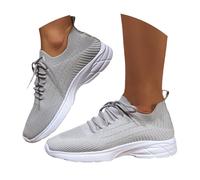 Baskets de course à pied pour femme avec soutien de la voûte plantaire - En maille respirante - Antidérapantes - Semelle épaisse - Chaussures orthopédiques à lacets - Chaussures basses décontractées