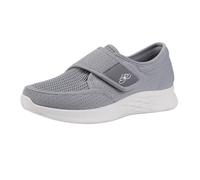 Baskets de course pour femme - Grande taille - Légères et respirantes - Couleur unie - En maille - Chaussures décontractées à enfiler pour un usage quotidien, gris, 37 EU