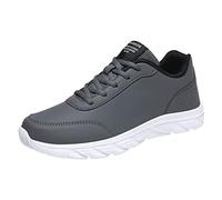 Baskets de course pour homme - Légères et respirantes - Antidérapantes - Taille basse - Confortables - Soutien de la voûte plantaire - Pour jogging, tennis, trekking, gris, 44 EU