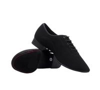 Baskets De Jazz Modernes for Hommes, Chaussures Danse Salon, Valse, Salsa Latine, Tige Oxford, Noires, À Talon Bas