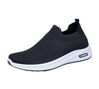 Baskets de marche légères pour homme Printemps été et automne Nouvelle maille respirante Flying Woven Single Shoes Hommes Running Sports Casual Shoes, Noir , 39 1/3 EU