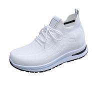 Baskets de marche pour femme à lacets en maille respirante et confortable - Chaussures de sport antidérapantes avec fond épais - Chaussures de course décontractées et légères - Chaussures