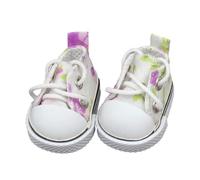 Baskets de poupée en toile à lacets Mini chaussures pour 17 cm Chaussures de poupée Design réaliste Collection de chaussures de jouets Accessoires parfaits Armoire excellente idée cadeau Blanc Violet
