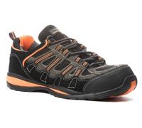 Baskets de sécurité basse HELVITE S1P SRA HRO en cuir velours noir/orange P46 COVERGUARD 9HEVL.46