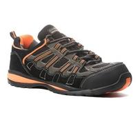 Baskets de sécurité basse HELVITE S1P SRA HRO en cuir velours noir/orange P37 COVERGUARD 9HEVL.37