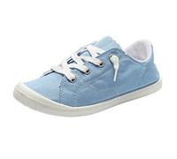 Baskets de sécurité pour femme - Chaussures plates d'automne en toile souple - Vulcanize - Chaussures décontractées pour femme - Mer, bleu clair, 40.5 EU