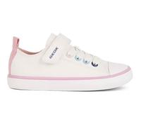 Baskets de sport décontractées - GEOX - J Gisli J454NA - Blanc, détails roses - Semelle Respira - Lacets + bande auto 36