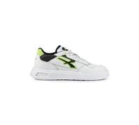 U-Power Urban Lifestyle Harlow, Chaussures de Sport et décontractées Blanches, Noires et Jaunes Fluo en Cuir Souple, Baskets Basses avec Semelle antidérapante avec Insert Infinergy, idéales pour Un