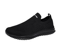 Baskets décontractées à enfiler pour homme - Respirantes - Légères - En maille douce et confortable - Soutien de la voûte plantaire - Chaussures orthopédiques en mousse à mémoire de forme, Noir , 40 2
