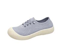 Baskets décontractées à lacets en maille respirante - Chaussures de marche légères en toile avec embout en caoutchouc antidérapant, gris, 40.5 EU