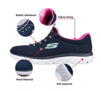 Baskets décontractées avec semelle souple, faciles à porter, légères et confortables. Il est recommandé de commander 1/2 taille de moins, 12980-NVHP Chaussures décontractées élastiques Skechers. Sa ti
