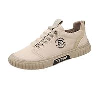 Baskets décontractées en toile à lacets pour homme - Vert olive - Légères - Pour tous les jours - Pour les loisirs et les sorties de w nd, kaki, 41 1/3 EU