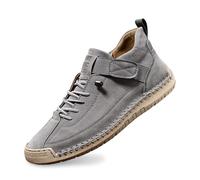 Baskets décontractées pour femme avec Schnrung, leichte Walking Schuhe aus PU weicher Sohle, Bequeme Freizeitschuhe fr Alltag Reise Stadt Spaziergang und Freizeitlook unterwegs täglich, gris, 42.5 EU