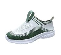 Baskets décontractées pour femme - En maille creuse - Pour la marche et la danse - Semelle souple antidérapante - Eau mère, Vert, 5.5 UK 3X-Narrow