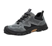 Baskets décontractées pour homme en faux daim à lacets Chaussures de marche légères Style randonnée pour tous les jours, gris, 42.5 EU
