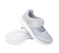 Baskets d'été à bout large pour femme - En maille respirante - Soutien de la voûte plantaire - Chaussures de marche orthopédiques légères - Chaussures de randonnée et de montagne, gris, 40 EU