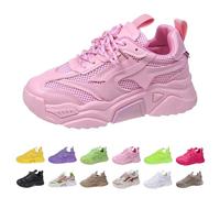 Baskets d'été à plateforme pour femme - Chaussures de course confortables | Chaussures de marche légères avec semelle surélevée, chaussures de sport extra larges, chaussures de fitness respirantes pour