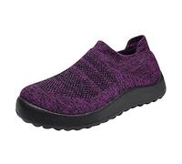Baskets d'été confortables en maille respirante pour femme - Chaussures de course à pied - Chaussures de course à pied confortables - Chaussures de course élégantes à lacets, lilas, 38 EU