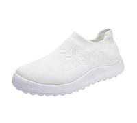 Baskets d'été confortables en maille respirante pour femme - Chaussures de course à pied - Chaussures de course à pied confortables - Chaussures de course élégantes à lacets, Blanc., 38 EU