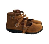 Baskets d'été en daim pour femme - Tête carrée plate - Bouche peu profonde - Respirantes et confortables - Chaussures décontractées blanches pour femme, jaune, 40.5 EU