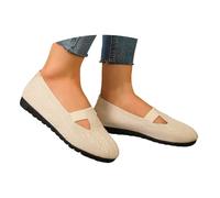 Baskets d'été pour femme - Légères et rondes - En tricot - Chaussures plates respirantes avec entrée large - Semelle souple pour un confort tout au long de la journée - Chaussures pour femme