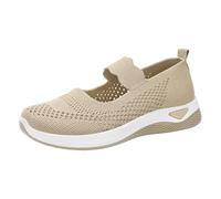 Baskets d'été tendance à rayures respirantes en maille confortable et décontractée à enfiler avec semelle souple pour la marche, kaki, 37.5 EU