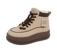 Baskets d'hiver à plateforme pour femme avec doublure en polaire pelucheuse - Chaudes et chics - Pour la marche à neige - Pour voyage, cadeaux, kaki, 38.5 EU