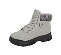 Baskets d'hiver à plateforme pour femme avec doublure en polaire pelucheuse - Raquettes de neige chaudes pour la marche, les voyages, cadeaux, gris, 36 EU