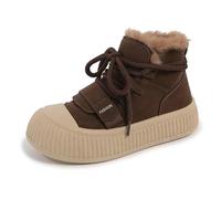 Baskets d'hiver à plateforme pour femme avec doublure en polaire pelucheuse - Raquettes de neige chaudes pour la marche, les voyages, cadeaux, marron, 4