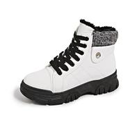 Baskets d'hiver à plateforme pour femme avec doublure en polaire pelucheuse - Raquettes de neige chaudes pour la marche, les voyages, cadeaux, blanc, 36 EU