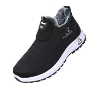 Baskets d'hiver Homme Doublure en Polaire Chaude Chaussures de Course Sport Randonnée sans Lacets Plates Semelle Antidérapante Baskets Confortables Légères Automne Et Hiver n29