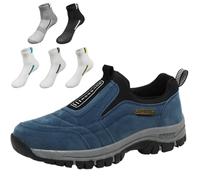 Baskets diabétiques pour homme - Chaussures de marche extra larges - Chaussures de sport pour l'extérieur - Baskets de fitness légères et décontractées, bleu, 43.5 EU