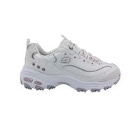 Skechers D'Lites Baskets de Nuit pour Femme, Garniture Lavande en Cuir dura Blanc, 37 EU