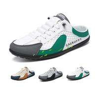 Baskets dos nu pour homme - Pantoufles de sport à enfiler pour homme - Mules et baskets à enfiler - Chaussures demi-drag, Maille verte, 44 EU