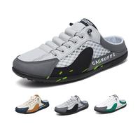 Baskets dos nu pour homme - Pantoufles de sport à enfiler pour homme - Mules et baskets à enfiler - Chaussures demi-drag, Maillage gris, 44 EU