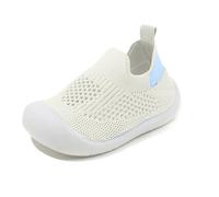 Baskets Élégantes Chaussures pour bébé garçons filles chaussures chaussettes respirantes non-marchantes chaussures de première marche avec semelle en caoutchouc souple pantoufles (Beige, 19 Infant)
