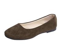 Baskets élégantes plates pour femme - Chaussures d'été confortables - Chaussures individuelles légères - Chaussures de loisirs en daim - Couleur unie - Chaussures de marche ouvertes à l'arrière, Vert