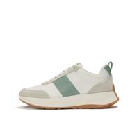 Fitflop F-Mode Flow Baskets Plates en Cuir/Daim pour Femme, Blanc Urbain/Sauge givré, 36 EU, Sauge givrée Blanche Urbaine, 36 EU