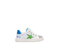 Baskets En Cuir Et En Daim Pinn Zip. Blanc-gris 23