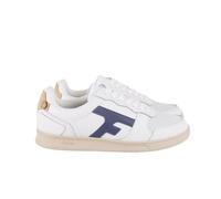 Baskets en cuir Faguo Hazel - Homme - Blanches et bleues - Plat - Lacets 40